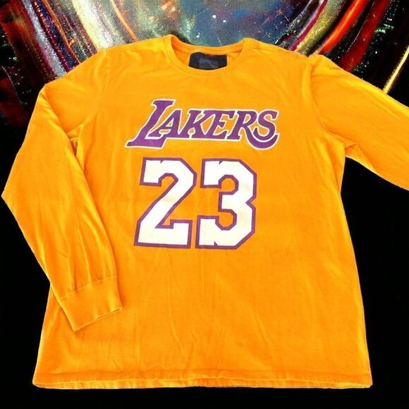 Lakers golden yellow #23 James Lebron Long sleeve shirt - Picture 1 of 3